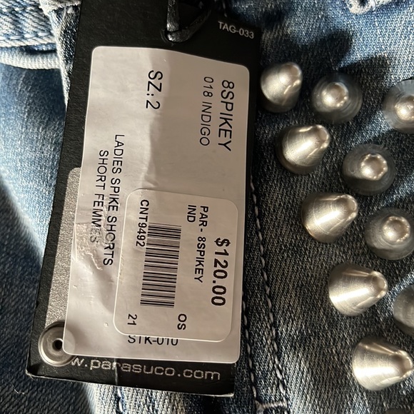 Parasuco denim jean short with spike - Picture 7 of 9